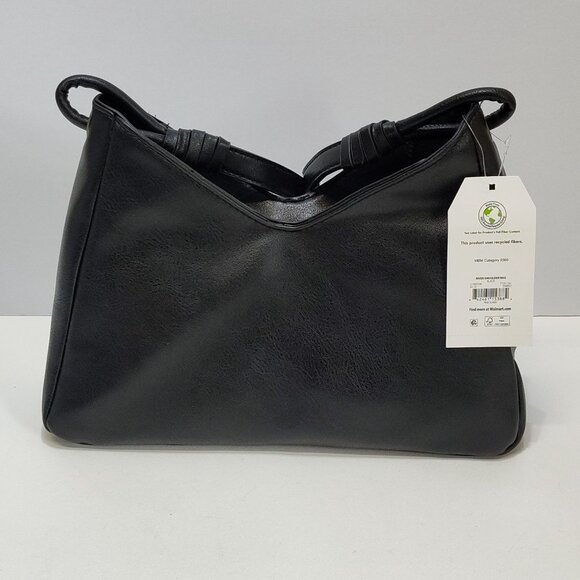 Time & Tru River Shoulder Bag Boho Med Faux Leather Zipper Pockets Gold Accents - Picture 9 of 12